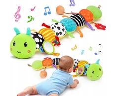 KIDINO Kūdikių sensorinis žaislas, muzikinis pliušinis antistresinis vikšras