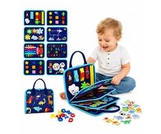 KIDINO MONTESSORI SENSORY BOOK XXL MANIPULIAVIMO LENTA 14IN1 Saugus