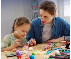 KIDINO Tapybos akmenų rinkinys vaikams Piešia kūrybingus žaislinius darbelius
