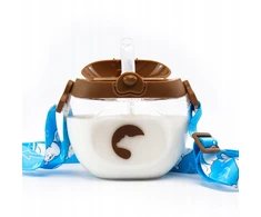Kidnort Baer vaikiškas vandens butelis 300ml Brown 6M+ Tritan Straw Lanyard BE BPA