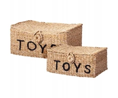Kids Collection Rinkinys 2 Kosze do Przechowywania Zabawek Plecione 2vnt.