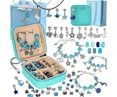 Kidsgifts Karoliukai, skirti apyrankėms gaminti, rinkinys Grandinėlės Charms Dovanų dėžutė