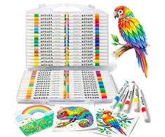 Kidsgifts Markery Akrylowe Pisaki Flamastry Mazaki Wodoodporne su Farbą Rinkinys 60 vnt