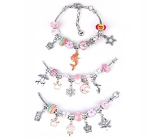 Kinderini RINKINYS, SKIRTA PAPUOŠALŲ APYRANKĖMS CHARMS KORULIAMS UNICORN KIDS