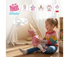 Kinderplay DIDELĖ 41 CM INTERAKTYVUS KALBĖJIMAS KŪDIKLIS KALBA REALIŠKAS MINKSUS ŽAIDIMAS