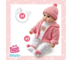 Kinderplay DIDELĖ 41 CM INTERAKTYVUS KALBĖJIMAS KŪDIKLIS KALBA REALIŠKAS MINKSUS ŽAIDIMAS