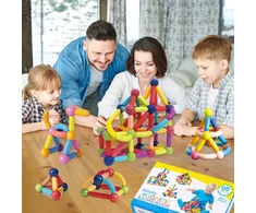 Kinderplay DIDŽIEJI MAGNETINIAI BLOKAI, KONSTRUKCIJA, MOKYMO LAIDOS, XXL LAZDOS, 98 vnt.