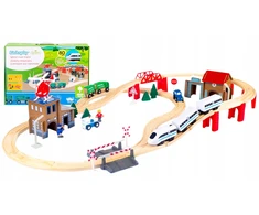 KINDERPLAY MEDINIS DĖKLAS TRAUKINIS AUTOMOBILIŲ TRAUKINIS