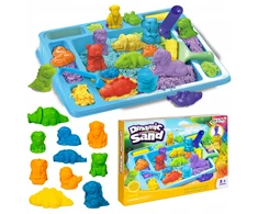 Kinetinis smėlis gyvūnai dinozaurai zoologijos sodas formelės rinkinys vaikams Click4Toys