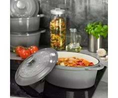 King Hoff Emaliuota ketaus skrudinimo keptuvė 33cm 6.2L OVALI INDUKCINĖ ORKA