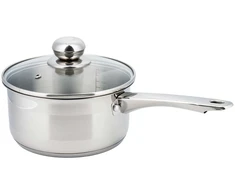 King Hoff RONDELEK Puodas Z POKRYWKA STALOWY DO MLEKA SOSU 12CM 0,5L SATYNA
