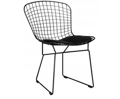 King Home NET SOFT juoda kėdė - juoda pagalvėlė, metalinė