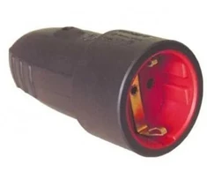 Kištukinis lizdas N&amp;L, IP44, 16A, 250V, guminis, geltonos sp.