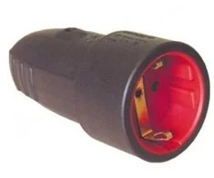 Kištukinis lizdas N&amp;L, IP44, 16A, 250V, guminis, geltonos sp.