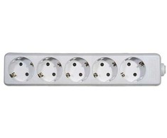 Emos Kištukinių lizdų blokas su įžeminimu 5-viet./230V/16A baltas
