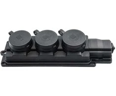 Kištukinių lizdų blokas su įžeminimu IP44 Pawbol 3-viet./230V/16A juodas