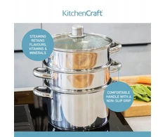 Kitchen Craft KitchenCraft plieno garintuvas 5 l, 3 lygiai, sidabrinis, KCCVSTEAM22