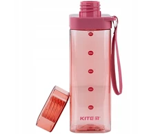 Kite 550 ml rožinis vandens buteliukas, kvadratinis