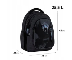 Kite Dc25-8001l jaunimo kuprinė berniukams, juoda, 25.5l