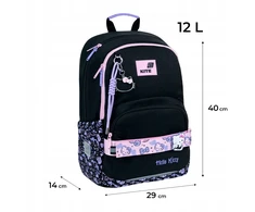 Kite Mokyklinė kuprinė mergaitėms Hello Kitty juoda, 6-12 metų