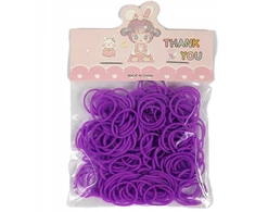 Klaus LOOM BANDS guminės juostos apyrankėms ir kaklo papuošalams gaminti, violetinė, 200 vnt.