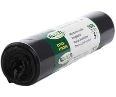 Kleen Dvisluoksniai LDPE šiukšlių maišai Klean 75x115cm/150L/5vnt. 56 mikronai