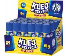 Klej w sztyfcie Astra 15g szkolny mocny bezpieczny vaikams - 24szt.
