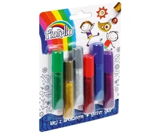 Klijų su blizgučiais rinkinys GR-BK06B6, Fiorello, 6 spalvos po 6ml