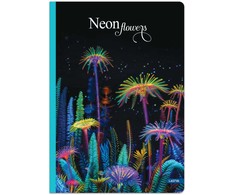 Lastva Knyga A5 96lap 70g linija NEON FLOWERS