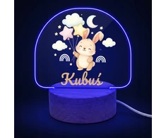 Koala Wood Lampka Nocna Królik Prezent na Roczek Chrzciny Dla Noworodka Drewniana