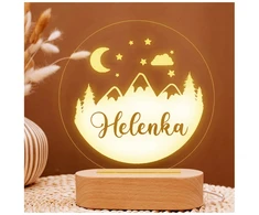 Koala Wood Prezent Dla Dziewczynki Boho Lampka Nocna su Imieniem Na Roczek Urodziny