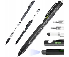 Koanni DAUGIAFUNKCINIS TUŠKAS 9 viename MULTITOOL PEN Atsuktuvas žibintuvėlis gulsčiukas
