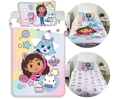 Koci Domek Gabi DWUSTRONNA pościel na zamek 100% BAWEŁNA 100x135 cm