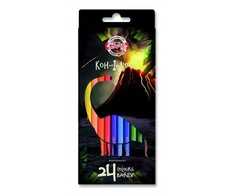 Koh I noor Fluorescencinės kreidelės vaikams Dino 24 spalvų rinkinys