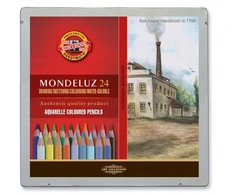 Koh-i-noor Mondeluz akvarelinės kreidelės, 24 spalvos, metalinė dėžutė