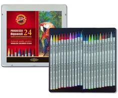 Koh-i-noor Progresso akvarelinės kreidelės, 24 spalvos
