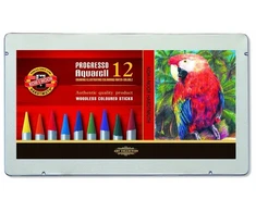 Koh-i-noor Progresso Aquarell akvarelinės kreidelės, 12 spalvų