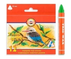 Koh-i-noor Trio Wax Jumbo akvarelinės kreidelės, 12 spalvų