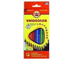 Koh-i-noor Triocolor minkštos kreidelės vaikams, 12 vnt.