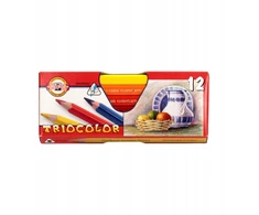 Koh-i-noor Triocolor storos spalvos pieštukinės kreidelės, 12 vnt.