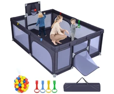 Kojec dziecięcy Costway 207 x 145 cm koszykówka piłka bramka su materacem