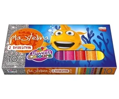Koma Plast Plastelino rinkinys su blizgučiais, 10 spalvų