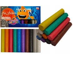 Koma Plast Plastelino rinkinys su blizgučiais, 10 spalvų