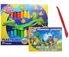 Nara Koma Plast Plastelinos rinkinys 24 spalvų su piešimo knygele