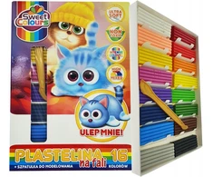 Koma-plast Sweet Colours plastilinas, 16 spalvų + mentelė
