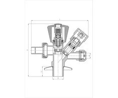 Kombinuotas ventilis INVENA ZW-26-020-W, 1/2"x3/4"x3/8"x10