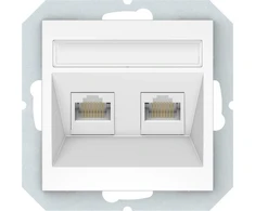 Kompiuterio lizdas 2 vietų (RJ45 CAT6e UTP) QR1000, be rėmelio, pilkos matinės sp.