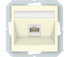 Kompiuterio lizdas, 2 x RJ45, be rėmelio Vilma QR1000, dramblio kaulo sp.