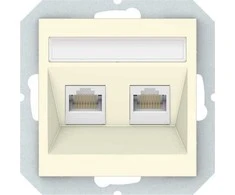 Kompiuterio lizdas, 2 x RJ45, be rėmelio Vilma QR1000, dramblio kaulo sp.