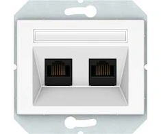 Bikuvalt Kompiuterio lizdas VILMA XP 500 be rėmelio, 2 vietų (2xRJ45 CAT5E UTP AMP), baltas
